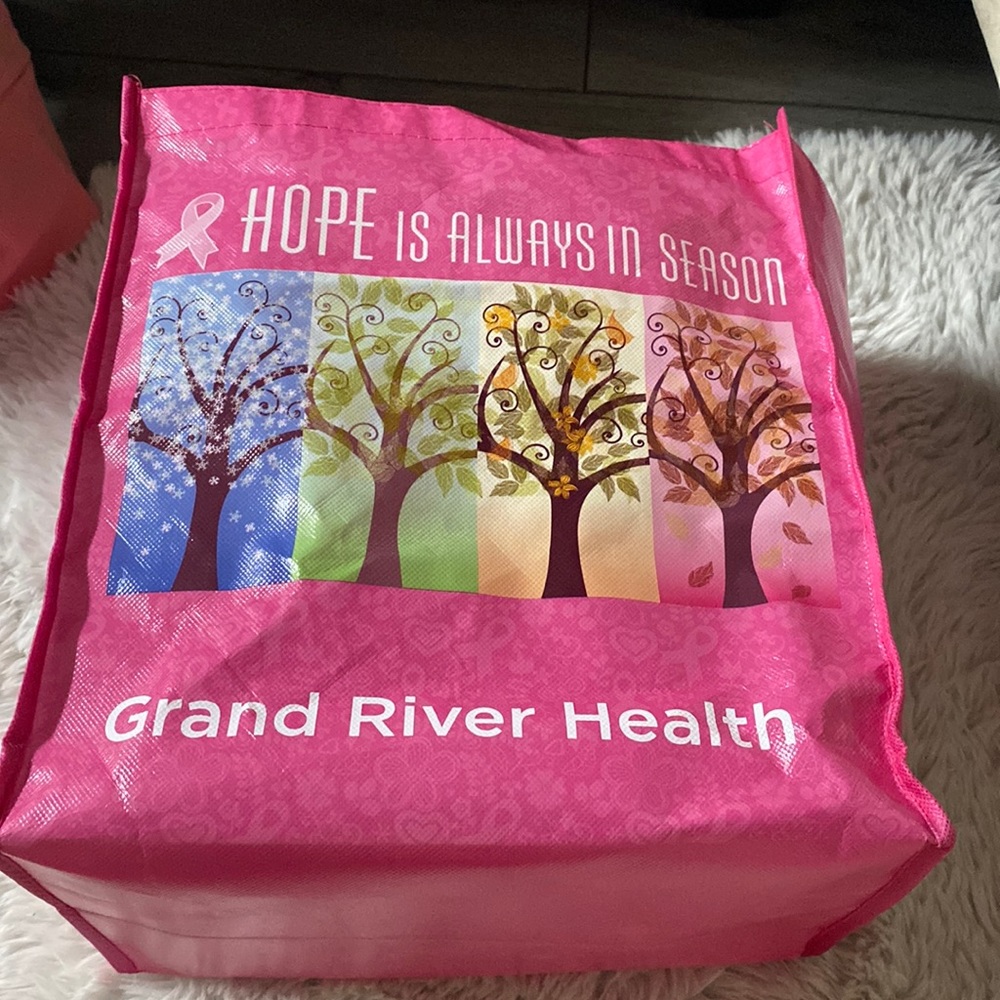 Pink Hope is always in season bag for breast cancer awareness .